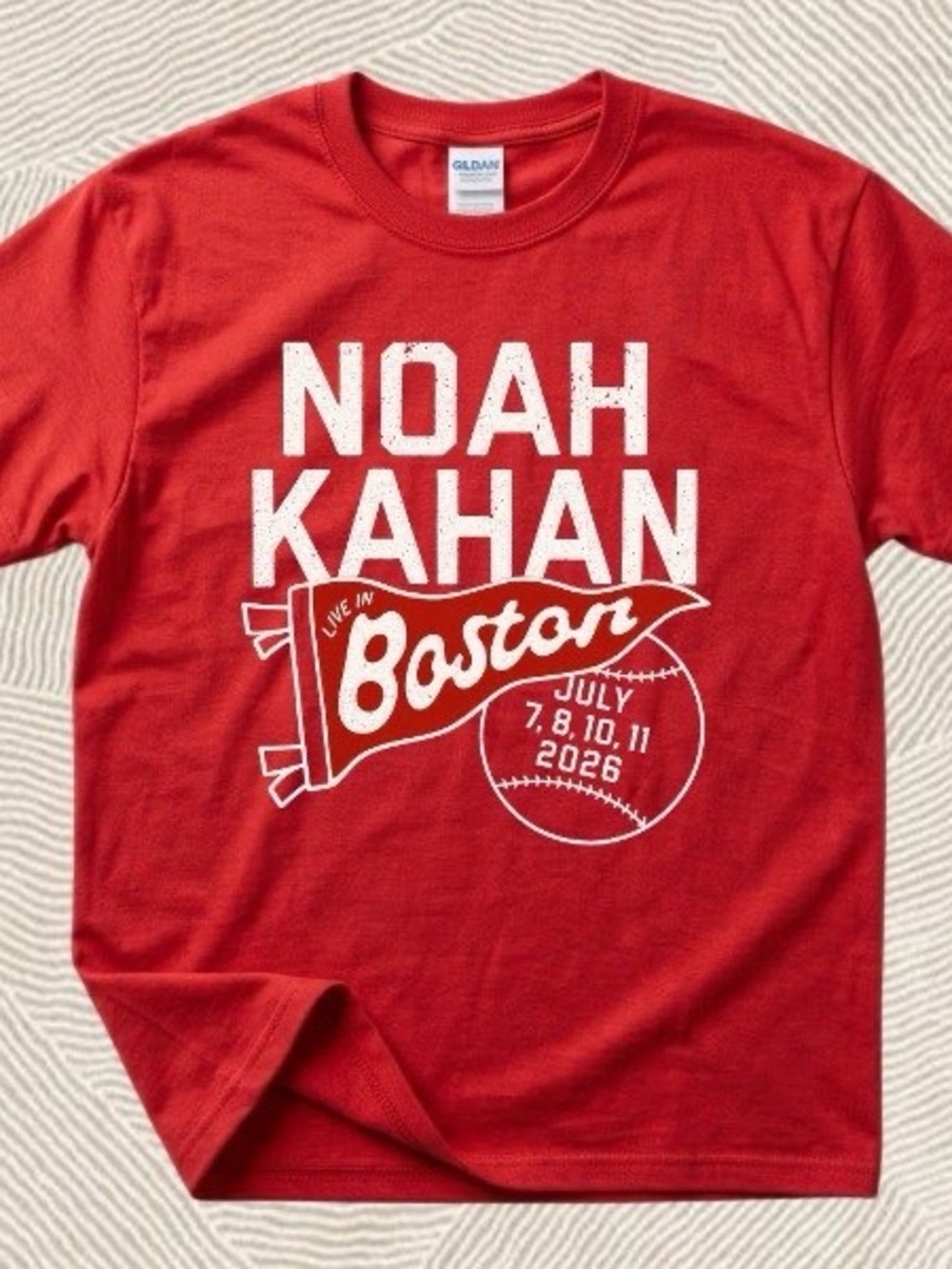 Gildan Red Noah Kahan Boston 2026 Graphic Tee